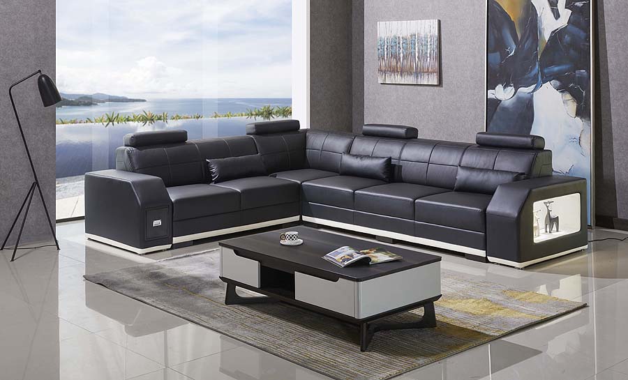 Emma - L- Leather Sofa Lounge Set